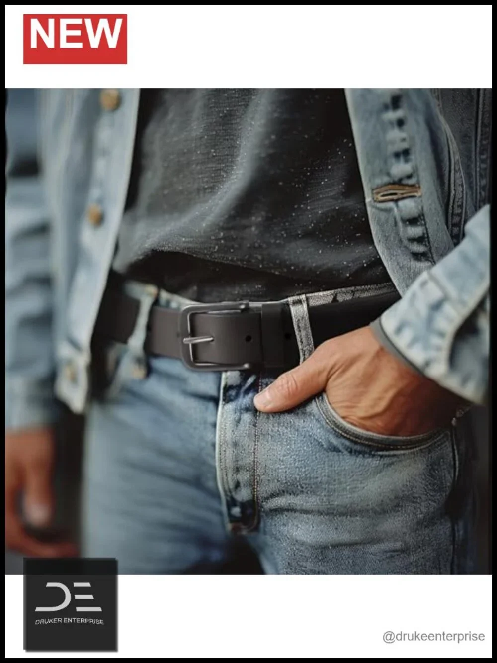 Full Grain Genuine Leather Casual Belt for Jeans 35mm